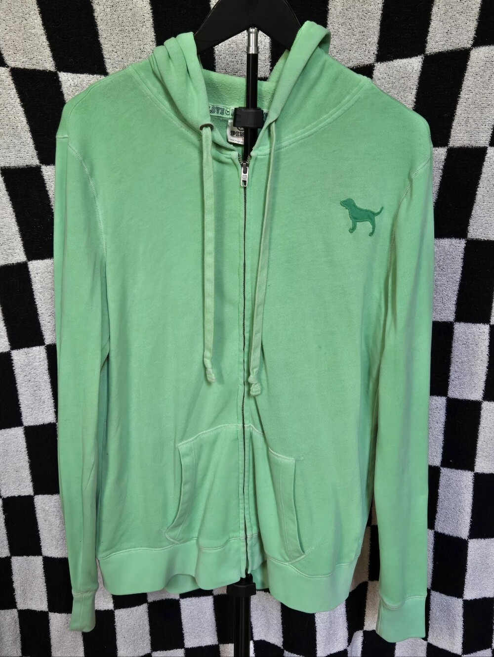 Victoria's Secret Pink embroidered zip up hoodie size Medium